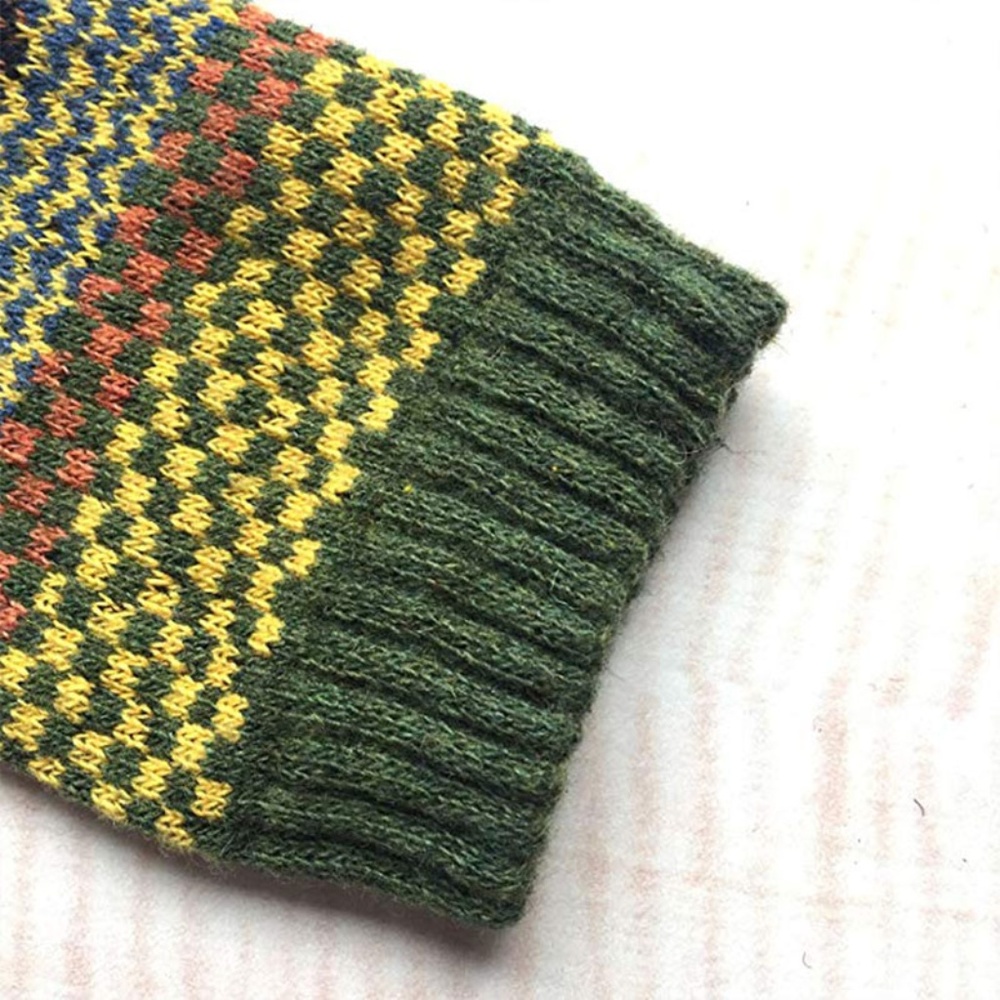 5 Pairs Men's Vintage Cony Hair Crew Socks - Picture 5 of 6